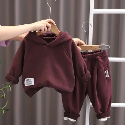 Σετ βρεφικών ρούχων για αγόρια 2024 Παντελόνι πουλόβερ με κουκούλα κοριτσιών 2 τεμαχίων Κορεάτικο παιδικό σετ αθλητικών ενδυμάτων