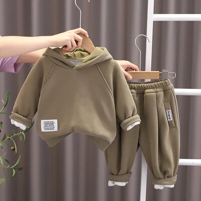 Σετ βρεφικών ρούχων για αγόρια 2024 Παντελόνι πουλόβερ με κουκούλα κοριτσιών 2 τεμαχίων Κορεάτικο παιδικό σετ αθλητικών ενδυμάτων
