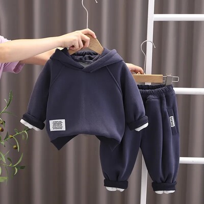 Σετ βρεφικών ρούχων για αγόρια 2024 Παντελόνι πουλόβερ με κουκούλα κοριτσιών 2 τεμαχίων Κορεάτικο παιδικό σετ αθλητικών ενδυμάτων