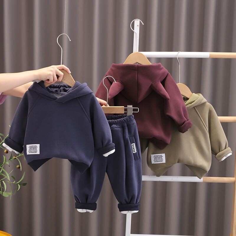 Σετ βρεφικών ρούχων για αγόρια 2024 Παντελόνι πουλόβερ με κουκούλα κοριτσιών 2 τεμαχίων Κορεάτικο παιδικό σετ αθλητικών ενδυμάτων