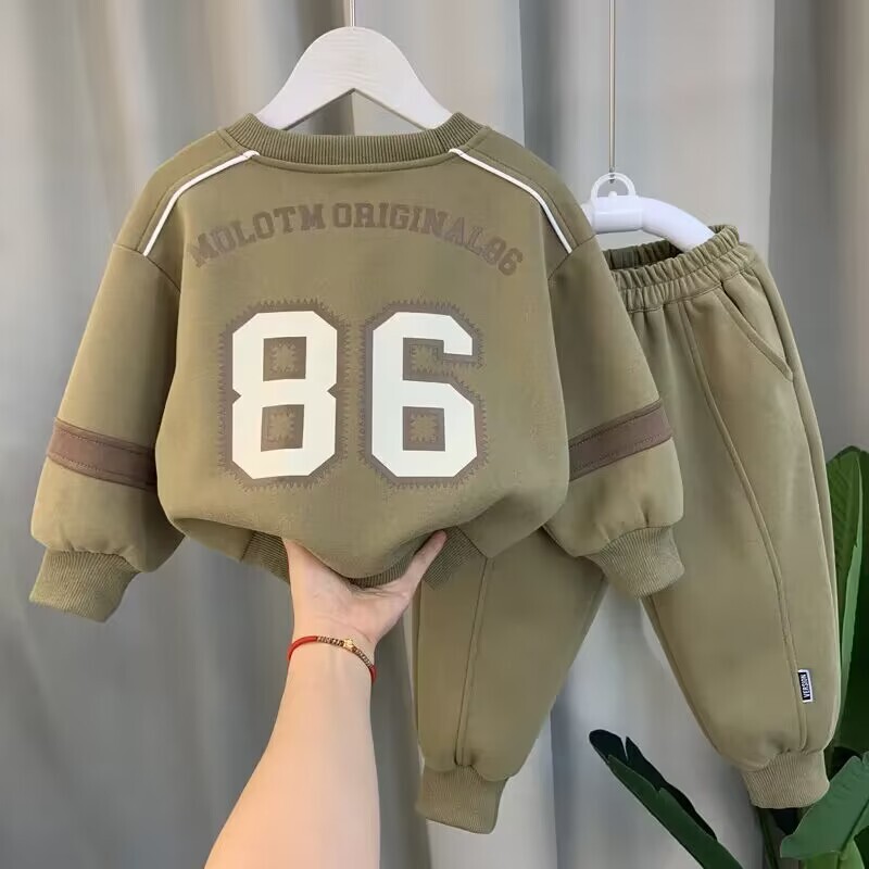 Berniukų drabužių rinkinys, 2024 m. Naujas pavasario ir rudens vaikiškos megztinės kelnės, 2 dalių dailus sportinis rinkinys kūdikiui 2 4 6 8 9Y