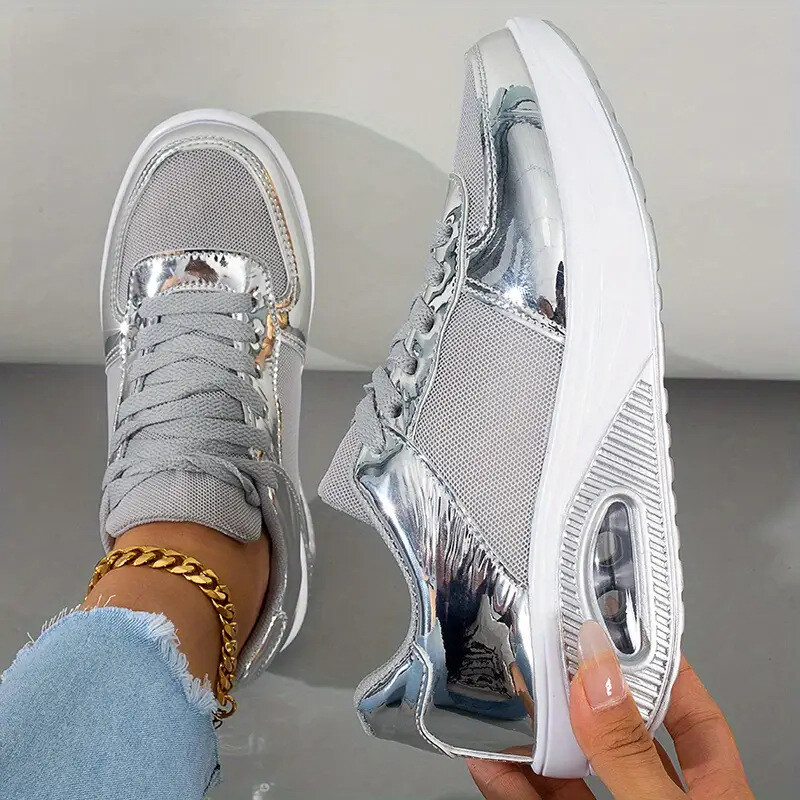 Europietiški ir amerikietiški moteriški batai, 2024 m. rudenį, nauji prabangūs blizgučiai laisvalaikio dėvėjimui atsparūs moteriški sportiniai batai Zapatillas Mujer