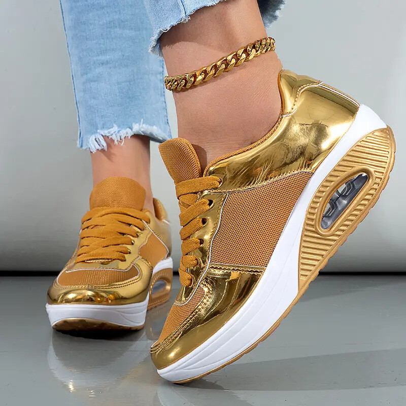 Europietiški ir amerikietiški moteriški batai, 2024 m. rudenį, nauji prabangūs blizgučiai laisvalaikio dėvėjimui atsparūs moteriški sportiniai batai Zapatillas Mujer