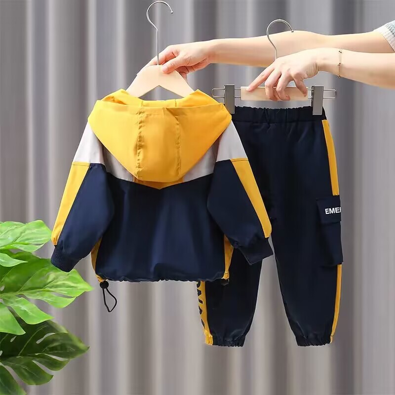 Παιδικό φθινοπωρινό κοστούμι Νέο για αγόρι Charge παλτό Όμορφο μεσαίο και μεγάλο αγόρι αθλητικό παντελόνι σετ δύο τεμαχίων