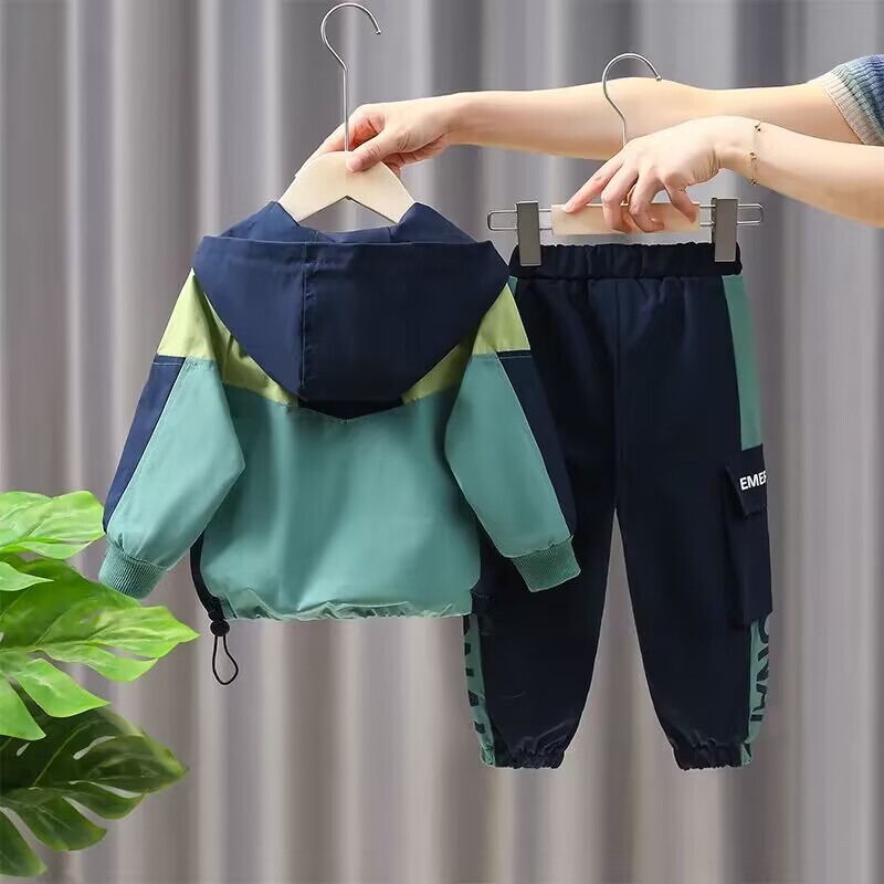 Παιδικό φθινοπωρινό κοστούμι Νέο για αγόρι Charge παλτό Όμορφο μεσαίο και μεγάλο αγόρι αθλητικό παντελόνι σετ δύο τεμαχίων