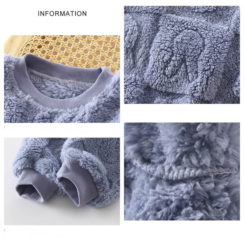 Gyerek pizsama szettek Gyerek flanel meleg ősz tél új fiúk lányok vastagított otthoni ruhák baba puha bársony ruhák alkalmi öltöny