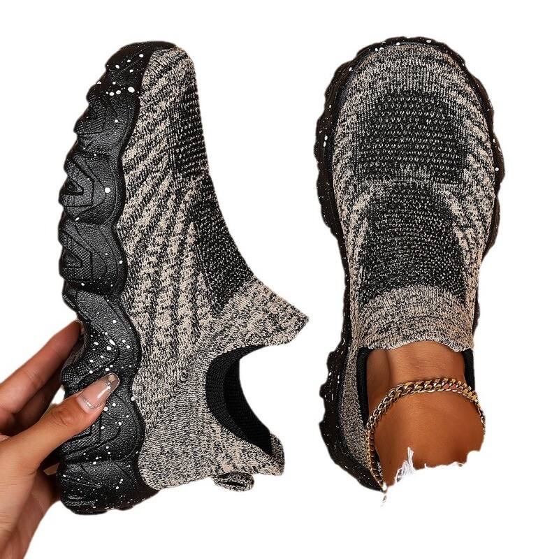 Női cipők nagy méretű hálós, légáteresztő légyszövő platform talptalp sport tornacipők kosarak női alkalmi csúsztatás a Zapato-n