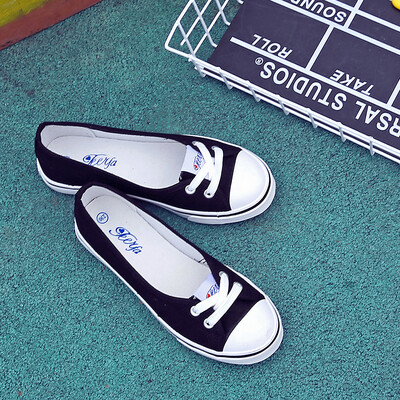 Mada Moteriška laisvalaikio mada Nauji minkšti apatiniai balti batai Vienspalviai sekli batai Drobiniai batai Gilrs sportbačių karta