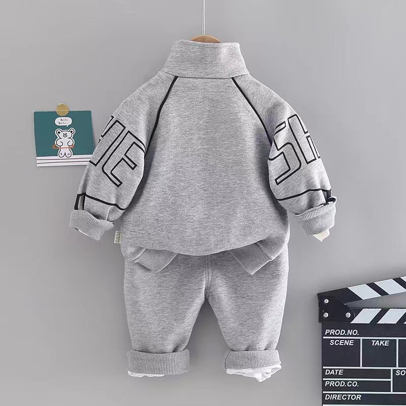 Zēnu komplekti ar garām piedurknēm Jauni skaisti zēnu pavasara rudens divu krāsu bērnu apģērbi zīdaiņu sporta divdaļīgi komplekti bērnu apģērbi