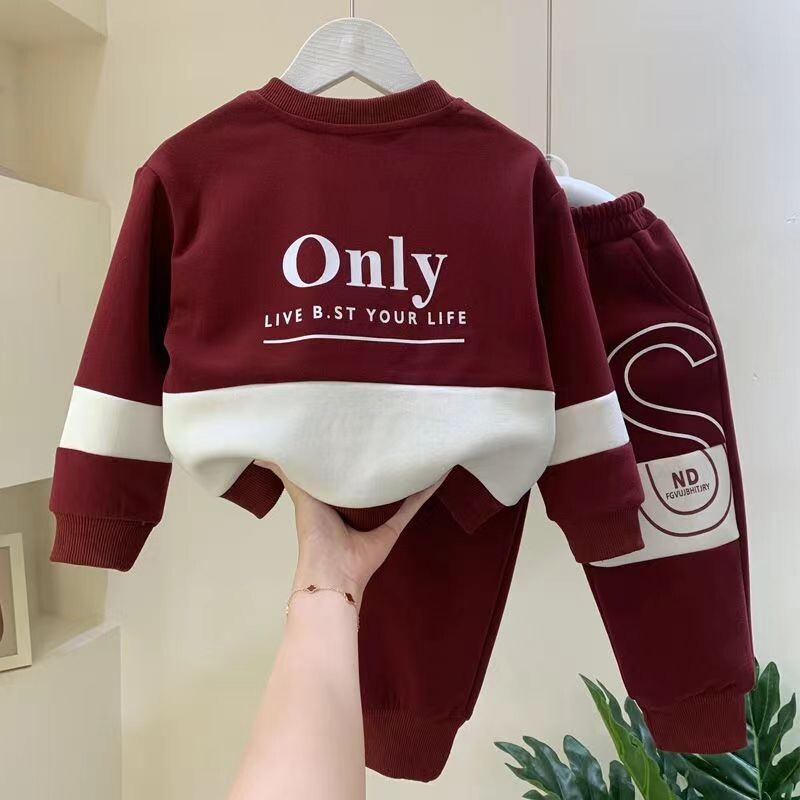 Bērnu zēnu rudens uzvalks Jauns moderns bērnu sporta un brīvā laika džemperis zīdaiņu pavasara un rudens modes bērnu apģērbs