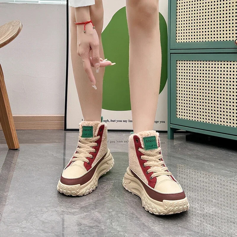 Γυναικεία χειμερινά παπούτσια Κοντά, βελούδινα πάνινα παπούτσια με κορδόνια, γυναικεία κορδόνια 2024 Luxury Botas Mujer
