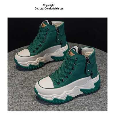 Moterys Naujos platformos sportbačiai Juodi batai Pavasaris Ruduo Natūralios odos sportiniai bateliai Sušildo Madingi Batai Žieminiai batai