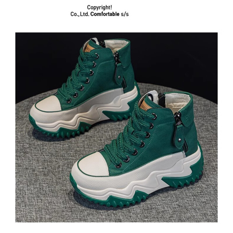 Moterys Naujos platformos sportbačiai Juodi batai Pavasaris Ruduo Natūralios odos sportiniai bateliai Sušildo Madingi Batai Žieminiai batai