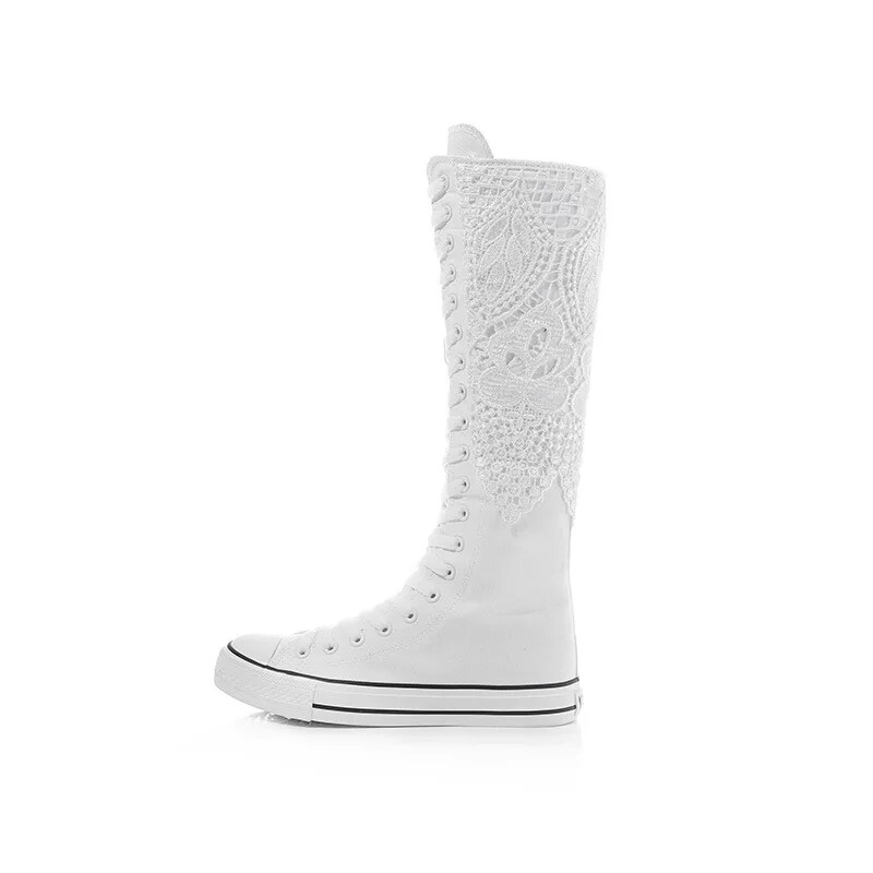 2024 m. Naujas 2024 m. pavasaris Moteriški drobiniai laisvalaikio aukštakulniai batai Ilgi batai suvarstomi užtrauktuku Patogūs plokščiapadžiai moteriški rudeniniai aukštaauliai sportbačiai