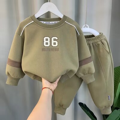 Set de pulovere pentru copii 2024 Nouă îmbrăcăminte pentru băieți de primăvară și toamnă Moda băieți Top și pantaloni pentru bebeluși Set două piese