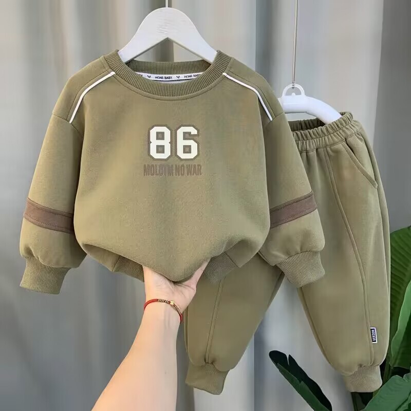 Set de pulovere pentru copii 2024 Nouă îmbrăcăminte pentru băieți de primăvară și toamnă Moda băieți Top și pantaloni pentru bebeluși Set două piese