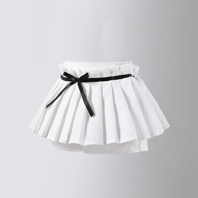 Paauglių moksleivių mergaičių languotas sijonas vasaros koledžo stiliaus aukštu juosmeniu, plonas, tinkamas šokiams, A formos trumpas sijonas vaikams 6 8 10 12 metų
