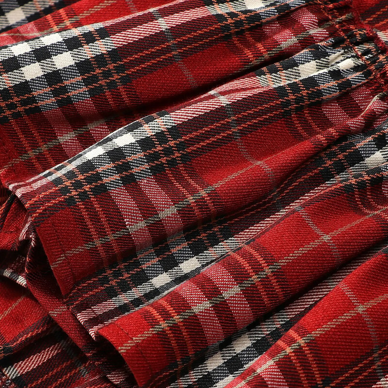 Paauglių moksleivių mergaičių languotas sijonas vasaros koledžo stiliaus aukštu juosmeniu, plonas, tinkamas šokiams, A formos trumpas sijonas vaikams 6 8 10 12 metų