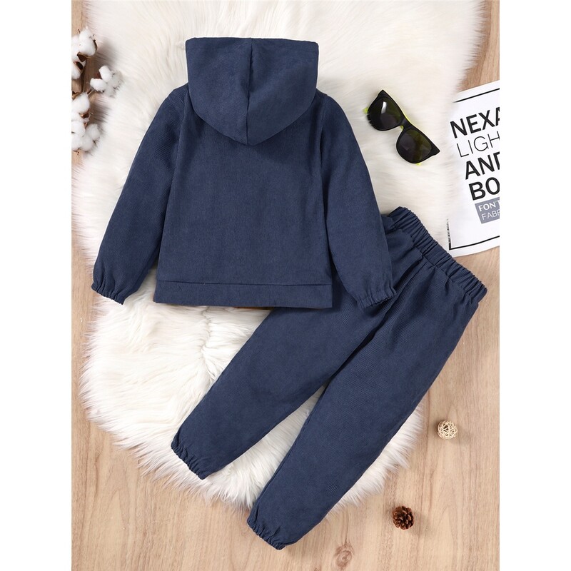 2 DB menő sportruhák színes blokk hosszú ujjú kapucnis felső+nadrág őszi-téli gyerek fiúruha szett gyerekeknek Fiú 4-7 éves korig