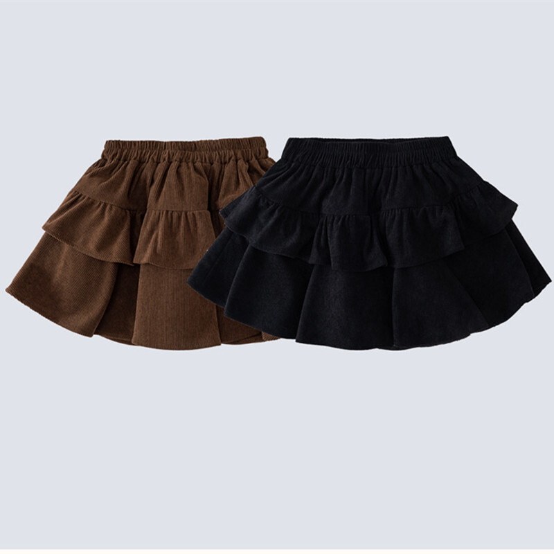 3-12 éves lányok A-vonalú redőzött mini szoknya bébi tipegő tinédzser lányoknak rövid szoknyák gyerekeknek kordbársony szoknyák gyerekruhák