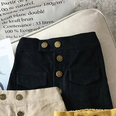 Παιδικά Ρούχα 2024 Φθινόπωρο Χειμώνας Βρεφικό Κοριτσάκι Φούστα σε γραμμή Νέα κοτλέ φούστα casual μασίφ απλό μήκος μέχρι το γόνατο Casual φούστα για κορίτσι