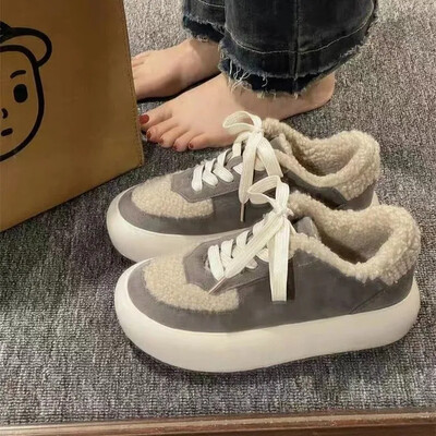 Divatos pamut tornacipők Cipők meleg velúr tornacipő alkalmi 2023 téli plusz polár hó Botas Mujer vegyes színű tenisz