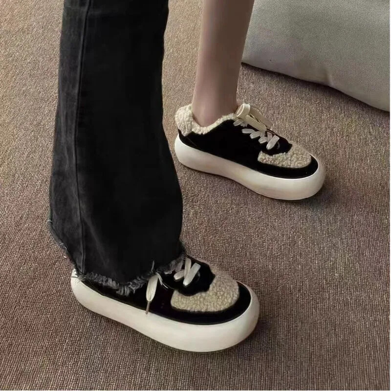 Divatos pamut tornacipők Cipők meleg velúr tornacipő alkalmi 2023 téli plusz polár hó Botas Mujer vegyes színű tenisz