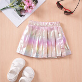 Copii mici Fete Vară Stil drăguț Fete Ocazional Jumătate Fustă Nouă Fustă pliată reflectorizante pentru copii Moda de zi cu zi