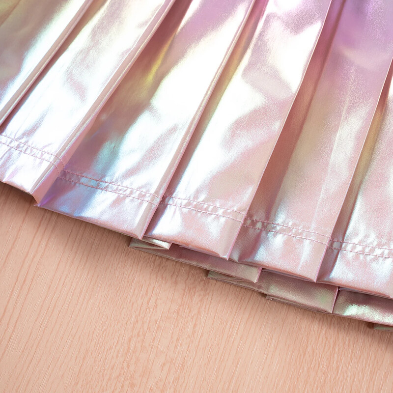 Copii mici Fete Vară Stil drăguț Fete Ocazional Jumătate Fustă Nouă Fustă pliată reflectorizante pentru copii Moda de zi cu zi