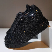 Ādas sieviešu apavi Rudens pavasaris Jauns stils Mode Platforma Kurpes Ins Platformas Kurpes Tide Shine Bling Rhinestone Shoes