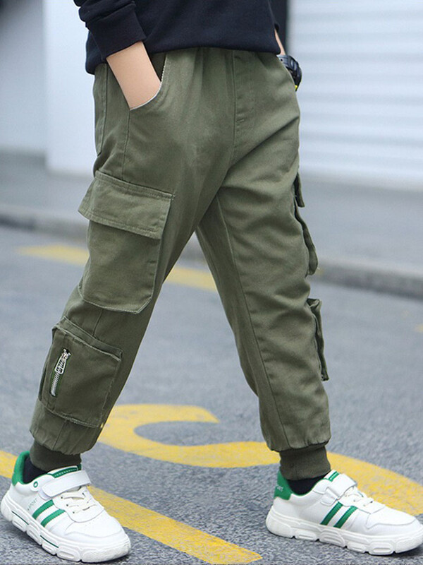 Zēniem darba bikses pavasaris rudens vienkrāsains kokvilnas bikses bērniem pusaudžu sporta bikses ikdienas apģērbs bērniem no 3 līdz 12 gadiem