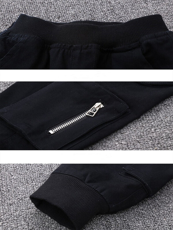 Bērniem Zēniem Kokvilna Modes Kabatas Bikses Pavasaris Rudens Bērni Skaistas Bikses Pusaudžu āra ikdienišķas sporta bikses 3–12 gadus veci