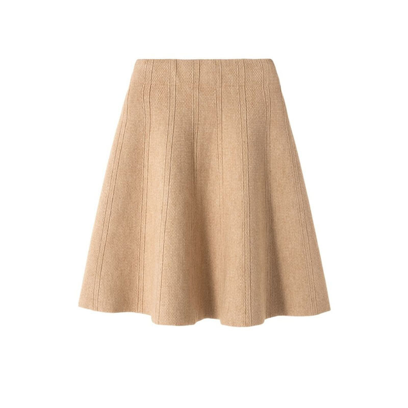 Modes sieviešu vienkrāsains mini trikotāžas svārki rudens ziemas sieviešu apģērbi korejiešu vienkāršība elastīgi svārki ar augstu vidukli A-līnijas