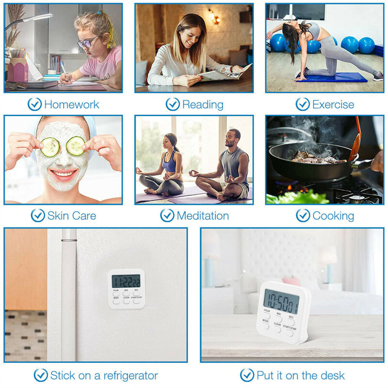 LCD skaitmeninis virtuvės laikmatis, atgalinis magnetinis virtuvės prietaisas su garsiu signalizacija, skirta maisto gaminimui. Kepimo studija