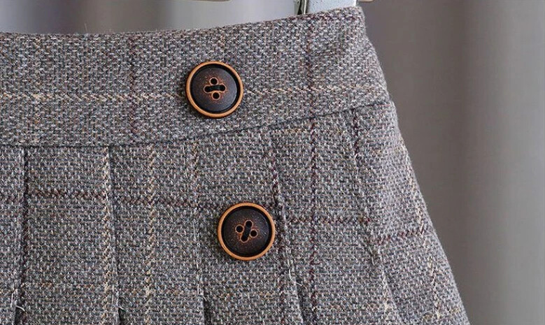 Vaikiški mergaičių klostuoti sijonai Vilnoniai languoti sijonai 2024 m. Naujiena Vaikai Princesė Kava Juodi Sijonai Mokykliniai drabužiai 3–16 m.