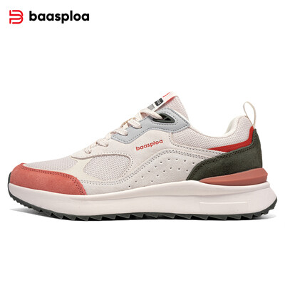 Baasploa Sieviešu ikdienas kedas Modes Jauns sietveida elpojošs vulkanizētas kurpes Sieviešu vieglas, komfortablas šņorējamas sporta apavi
