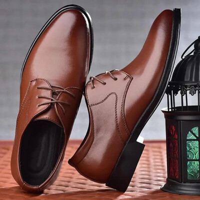 Pantofi personalizati pentru barbati Pantofi formali din piele neagra pentru barbati Oxford cu siret pentru barbati, petreceri de nunta, birou, pantofi casual de afaceri barbati
