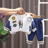 Zēniem rudens/ziemas jauna stila beisbola formas tērps 2022. gada korejiešu versijas jaka Harēma bikses sporta 2-daļīgs komplekts vidējam/mazam Ki