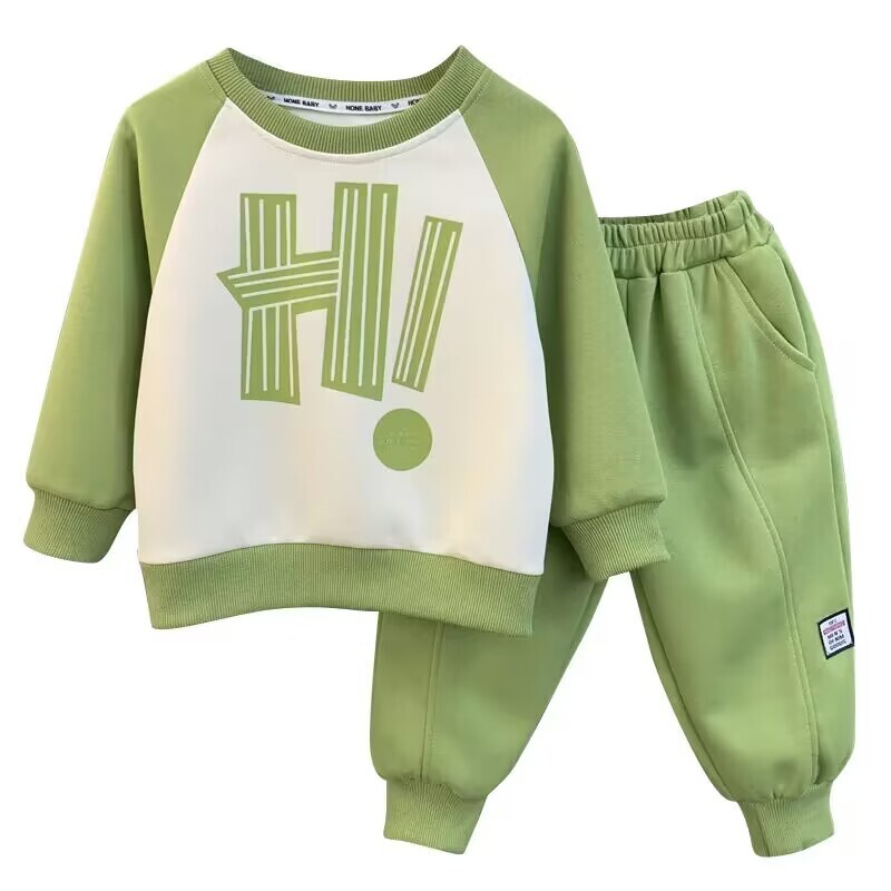 Gyerekkészlet 2023, új tavaszi és őszi fiúk alkalmi pulóver, 2 részes szett, szép gyermek sportruházati készlethez