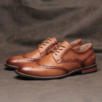 Μέγεθος 7~13 Brogue Dress Shoes Man Wedding Wedding Social Shoe Ανδρικό