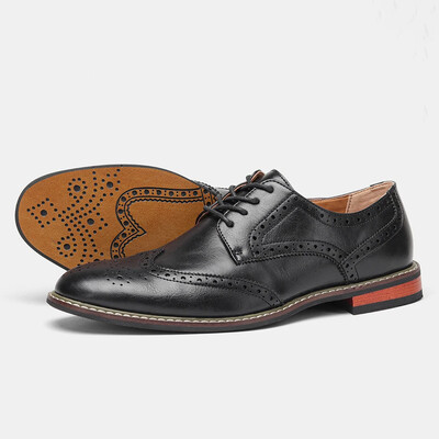 Izmērs 7-13 Brogue Dress Shoes Man Wedding Leather Social Shoe Male
