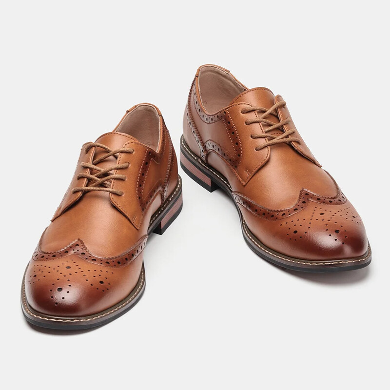 Izmērs 7-13 Brogue Dress Shoes Man Wedding Leather Social Shoe Male