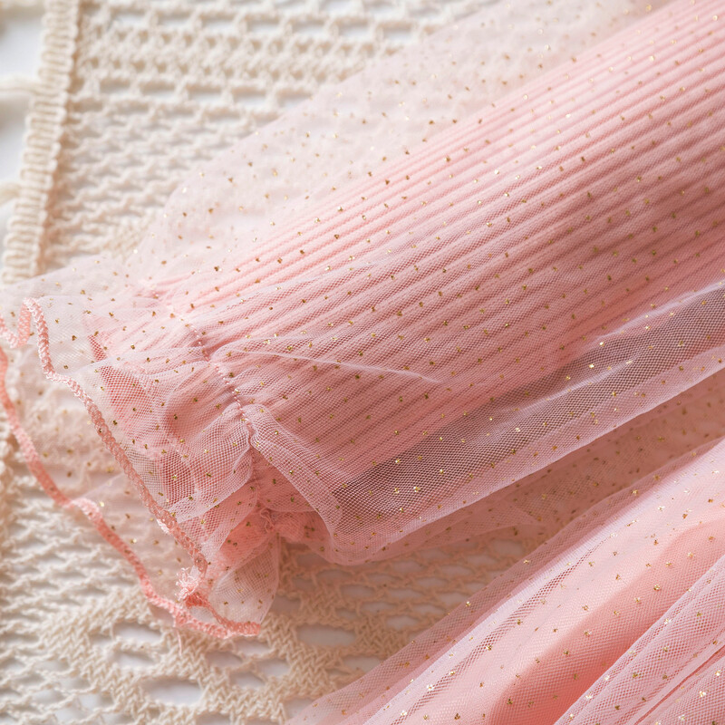 Kleita meitenēm Ziemassvētku ballītei Kleita garām piedurknēm Pavasaris Rudens Meitenes Rozā princešu kleitas Adīta ziemas blūze Bērnu meitene