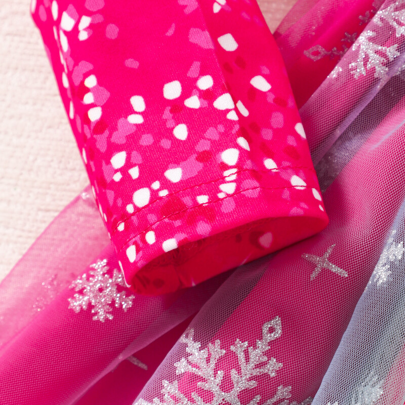 Κοριτσίστικο φόρεμα με στάμπα από διχτυωτό μακρυμάνικο