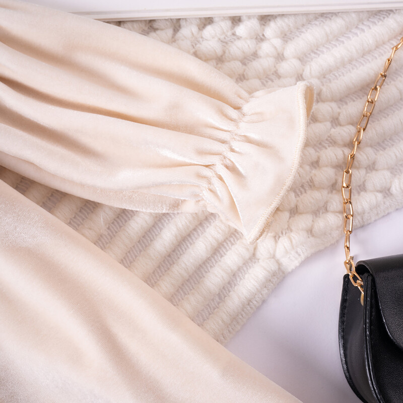 Παιδικό μακρυμάνικο βελούδινο φόρεμα φθινοπώρου 2024 Κομψό γλυκό μονόχρωμο φόρεμα μέχρι το γόνατο για νήπια κορίτσια