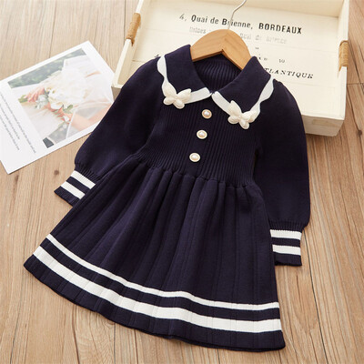 Zimska haljina za djevojčice Modna pletena haljina s leptirima za djecu Odjeća Novogodišnji dar Dječja odjeća