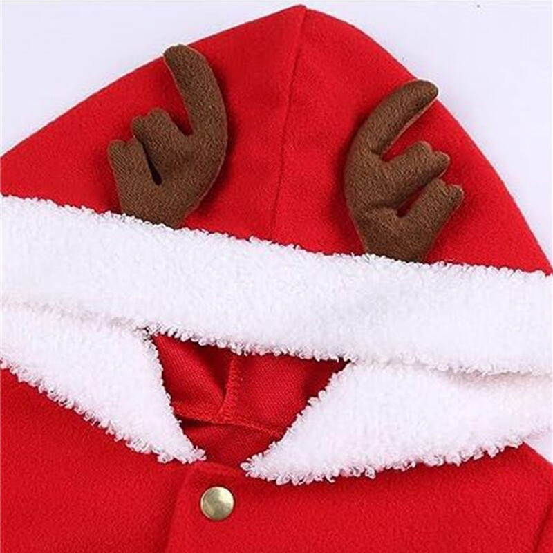 Bērnu Ziemassvētku kleita Jaunas meitenes ar aļņu kapuci, kostīms bērniem Ziemassvētku ballītei, sarkana kleita 2024. gads. Pusaudžu multfilmas apģērbs 4–14 gadi