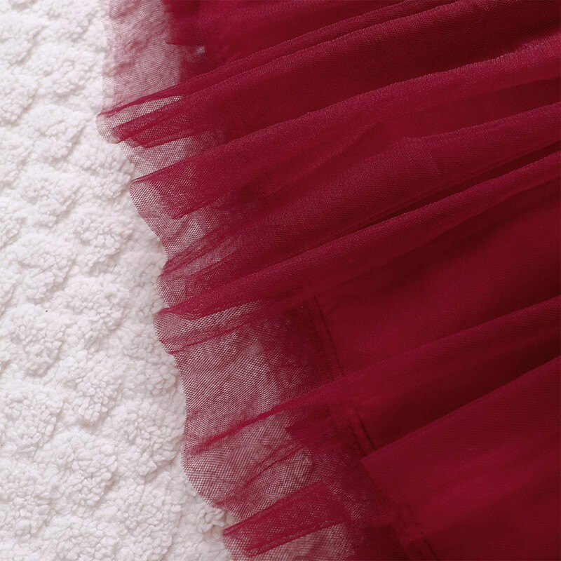 Παιδικό χριστουγεννιάτικο φόρεμα πριγκίπισσας με μακρυμάνικο χριστουγεννιάτικο διχτυωτό φόρεμα tutu για Πρωτοχρονιάτικο Φεστιβάλ Καθημερινή Σχολική Φωτογραφία