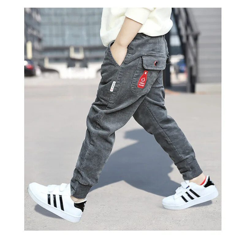 Ikdienišķas, brīvas zēnu bikses pavasara rudens bikses 5-10-12 gadus veciem bērniem Modes viengabalains, gaida nosūtīšanu