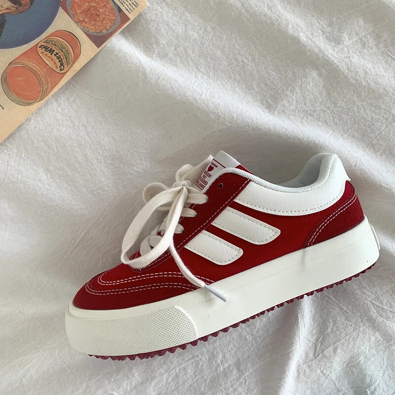 Ανοιξιάτικο φθινόπωρο Γυναικεία Casual καμβάς αναπνεύσιμη πλατφόρμα Βουλκανιζέ παπούτσια Γυναικεία ογκώδη επίπεδα αθλητικά αθλητικά παπούτσια για τζόκινγκ Προπονητές τένις